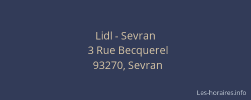 Lidl - Sevran