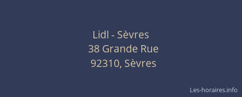 Lidl - Sèvres