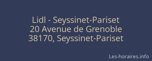 Lidl - Seyssinet-Pariset