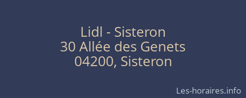 Lidl - Sisteron