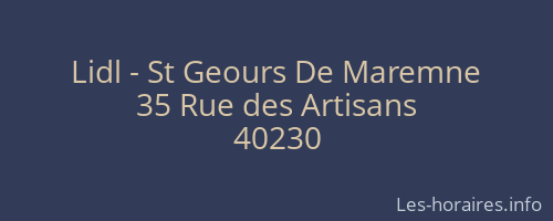 Lidl - St Geours De Maremne