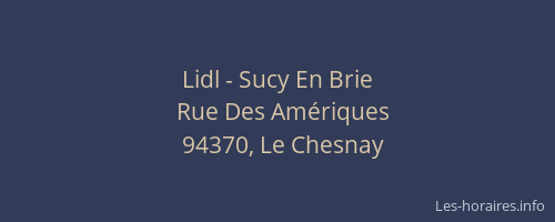 Lidl - Sucy En Brie