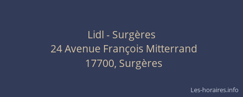 Lidl - Surg&egrave;res