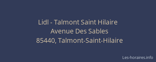 Lidl - Talmont Saint Hilaire
