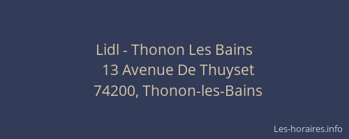 Lidl - Thonon Les Bains