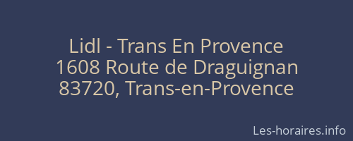 Lidl - Trans En Provence
