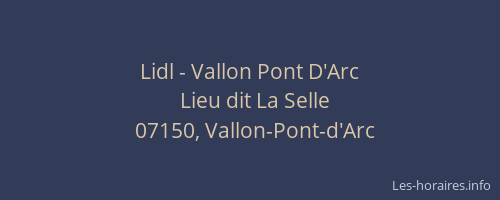 Lidl - Vallon Pont D'Arc