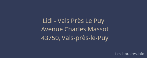 Lidl - Vals Près Le Puy