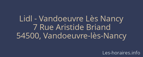Lidl - Vandoeuvre Lès Nancy