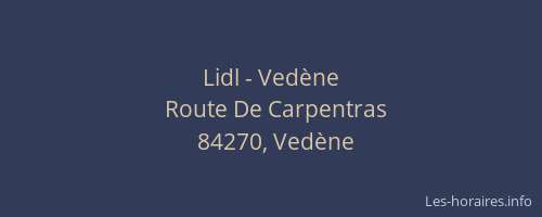 Lidl - Ved&egrave;ne