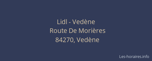 Lidl - Ved&egrave;ne
