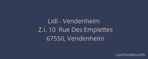 Lidl - Vendenheim