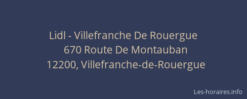 Lidl - Villefranche De Rouergue