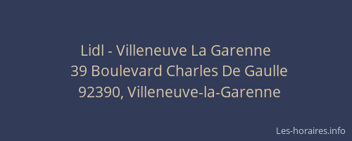 Lidl - Villeneuve La Garenne