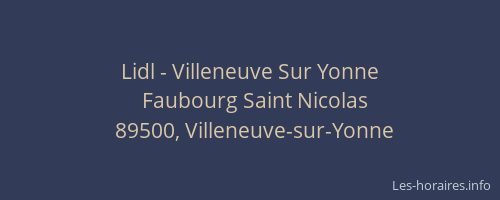 Lidl - Villeneuve Sur Yonne