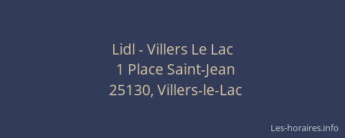 Lidl - Villers Le Lac