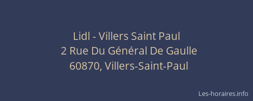 Lidl - Villers Saint Paul