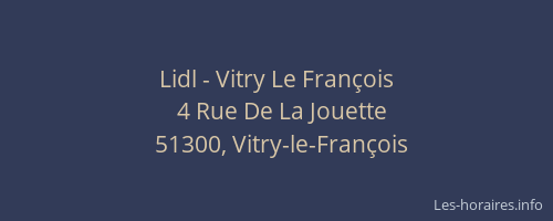 Lidl - Vitry Le François