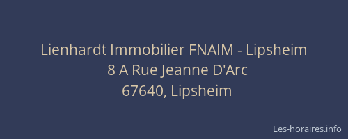 Lienhardt Immobilier FNAIM - Lipsheim