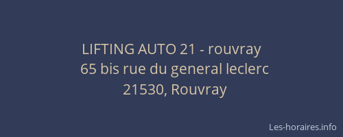 LIFTING AUTO 21 - rouvray