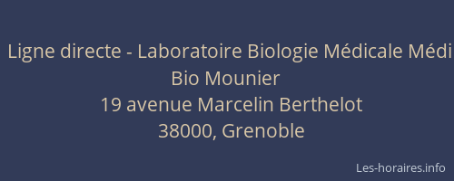 Ligne directe - Laboratoire Biologie Médicale Médi Bio Mounier