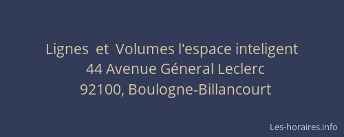 Lignes  et  Volumes l'espace inteligent