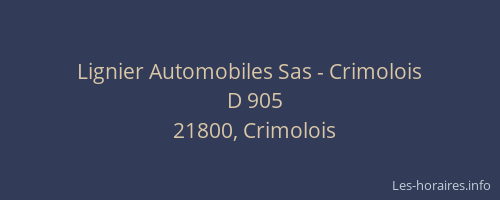 Lignier Automobiles Sas - Crimolois