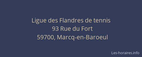 Ligue des Flandres de tennis