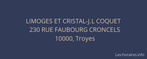 LIMOGES ET CRISTAL-J.L COQUET