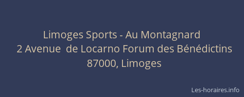 Limoges Sports - Au Montagnard