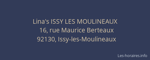 Lina's ISSY LES MOULINEAUX