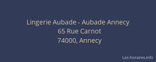 Lingerie Aubade - Aubade Annecy