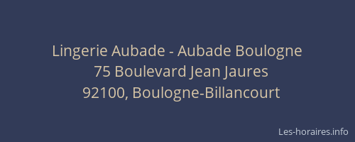 Lingerie Aubade - Aubade Boulogne