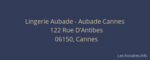 Lingerie Aubade - Aubade Cannes