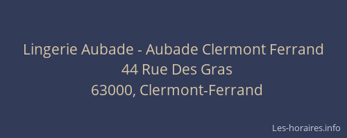 Lingerie Aubade - Aubade Clermont Ferrand