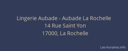 Lingerie Aubade - Aubade La Rochelle