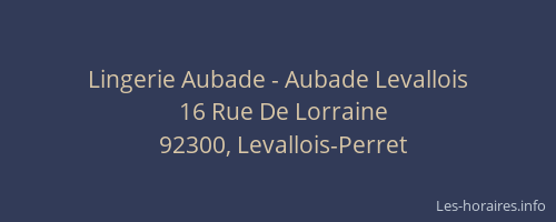 Lingerie Aubade - Aubade Levallois