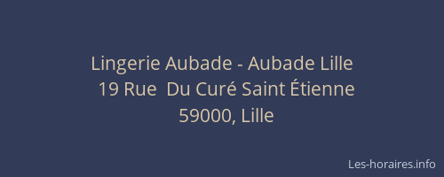 Lingerie Aubade - Aubade Lille