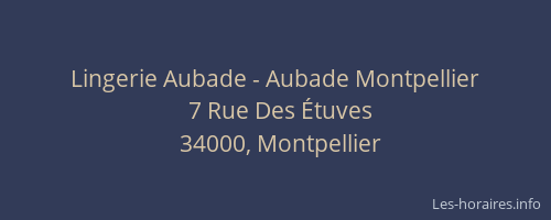 Lingerie Aubade - Aubade Montpellier