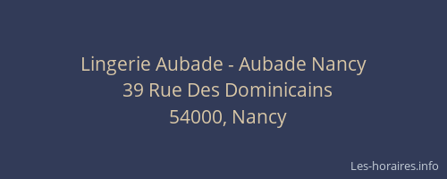 Lingerie Aubade - Aubade Nancy
