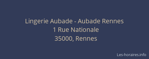 Lingerie Aubade - Aubade Rennes