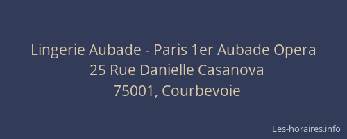 Lingerie Aubade - Paris 1er Aubade Opera