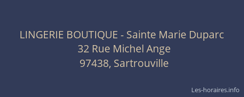 LINGERIE BOUTIQUE - Sainte Marie Duparc