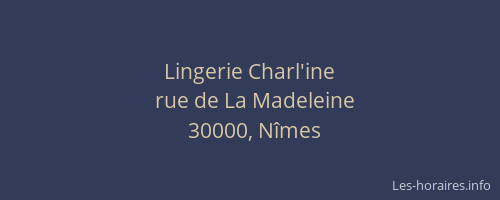 Lingerie Charl'ine