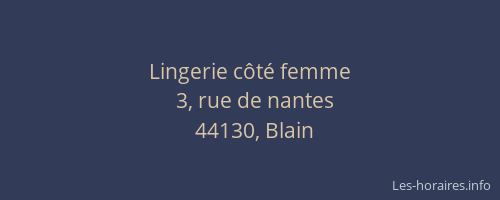 Lingerie côté femme