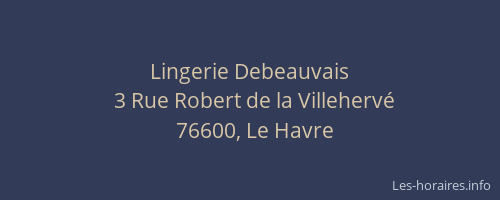 Lingerie Debeauvais
