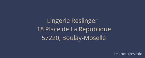 Lingerie Reslinger