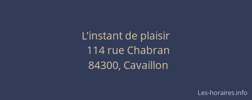 L’instant de plaisir