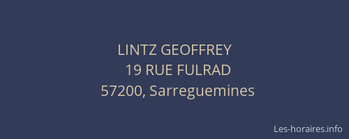 LINTZ GEOFFREY