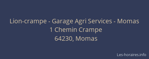 Lion-crampe - Garage Agri Services - Momas